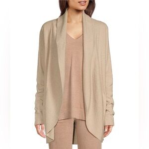 Barefoot Dreams Cozy Chic Lite Circle Open Cardigan Lounge Tan Size L/XL
